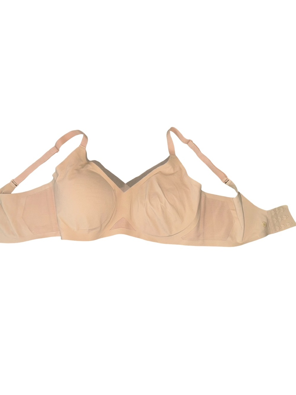 Honeylove Womens Size large Crossover Wire Free Shapewear Bra Nude Beige Lace